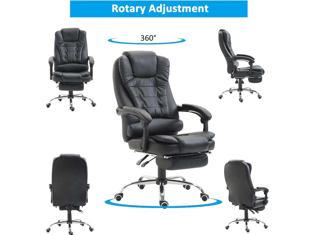 Ergonomic Gaming Office Chair – Adjustable PU Leather Computer Chair, Black - Image 6