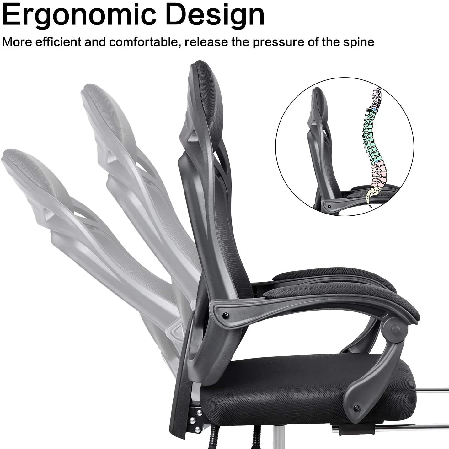 Office Chair Computer Chair with foot rest - Image 6
