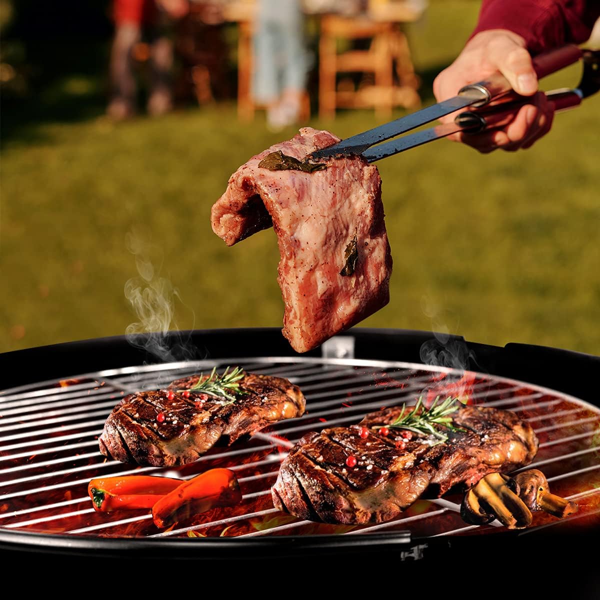 Charcoal Smoker BBQ Grill with Chimney - Image 8