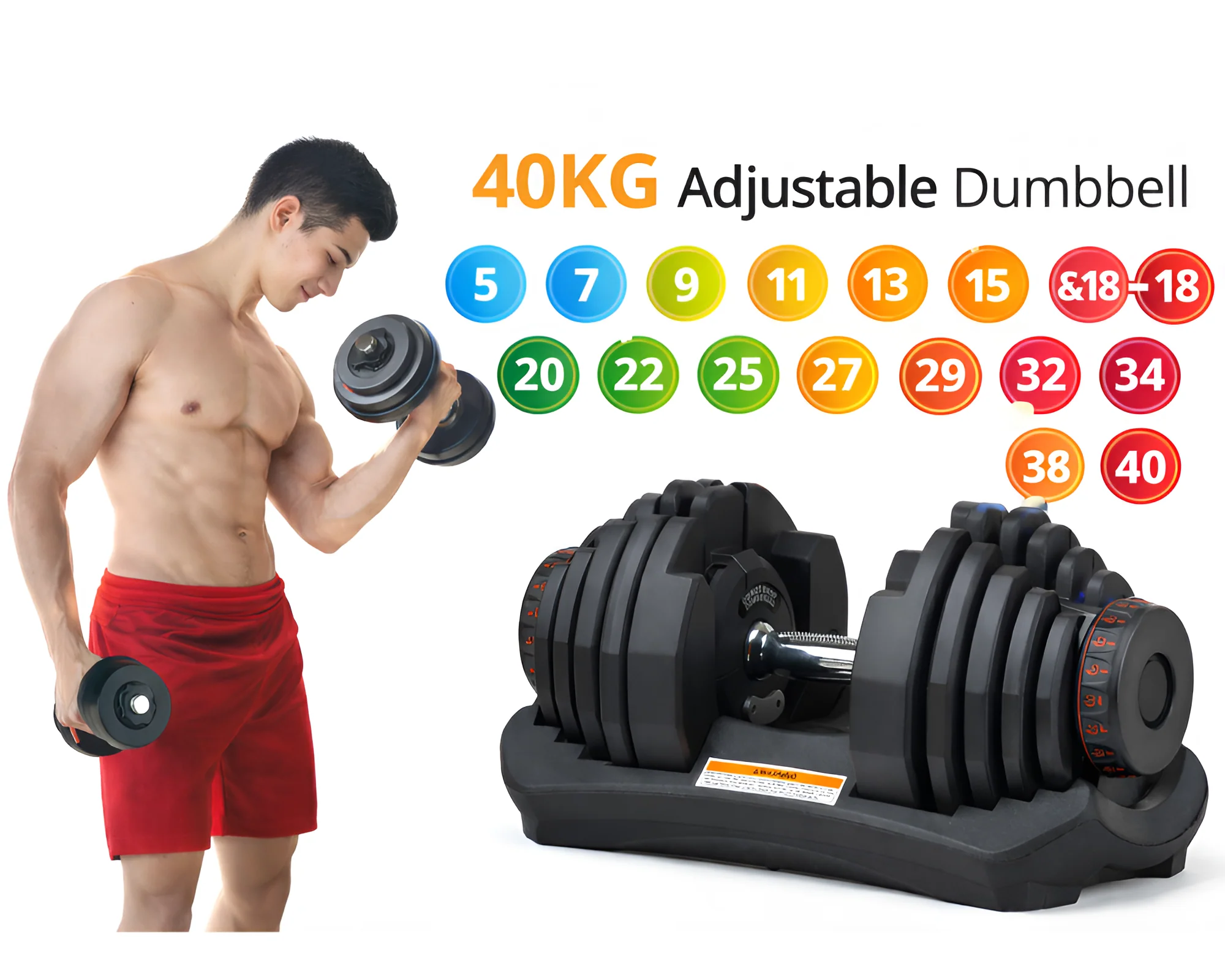 Adjustable Dumbbells 40KG - Image 6