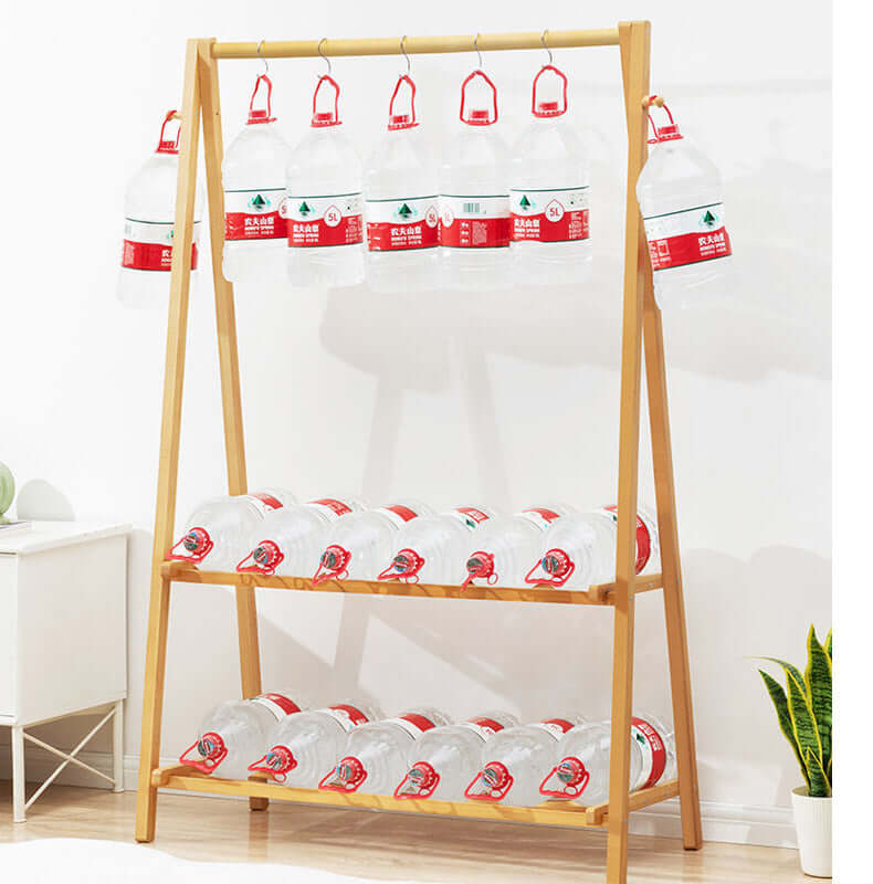 Cloth Rack Garment Rack Bamboo Clothes stand with Coat Rack - Image 3