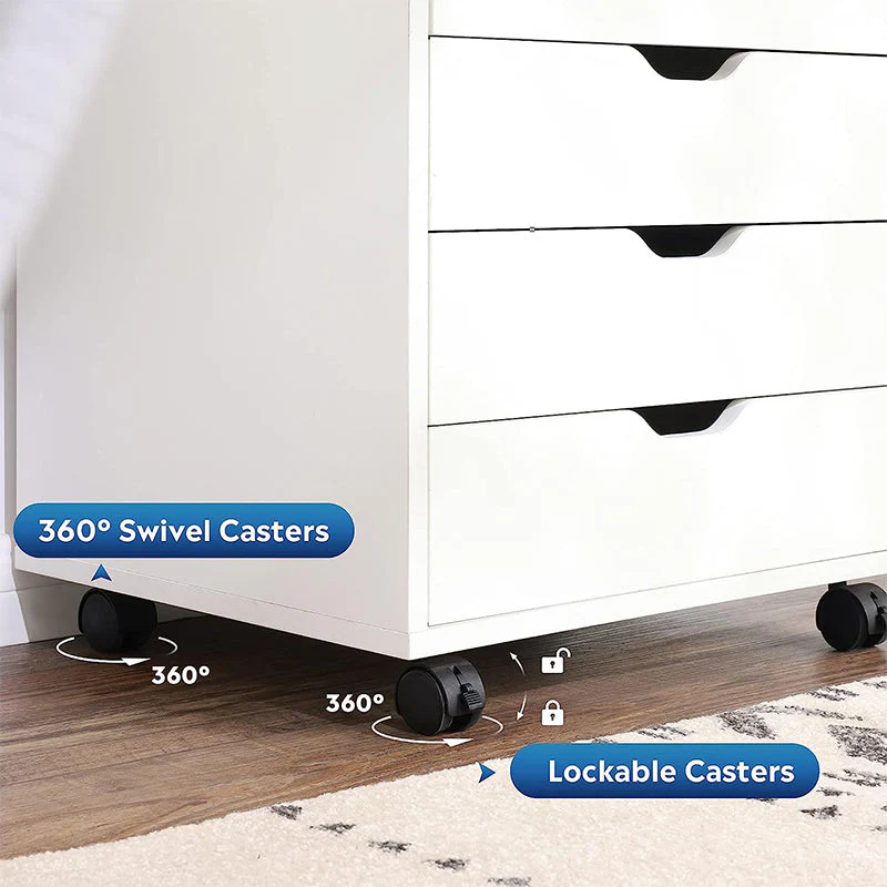 Office File Organiser – 5 Drawer Mobile Filing Cabinet Storage Organiser - Image 7