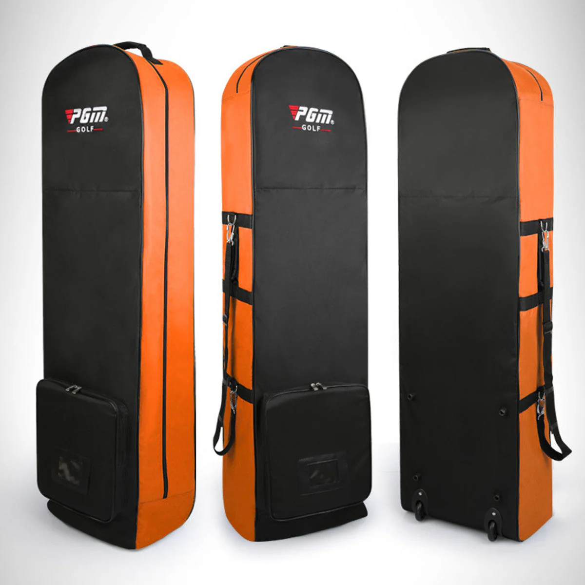 Pgm Golf Travel Bag With Wheels Orange - Image 3