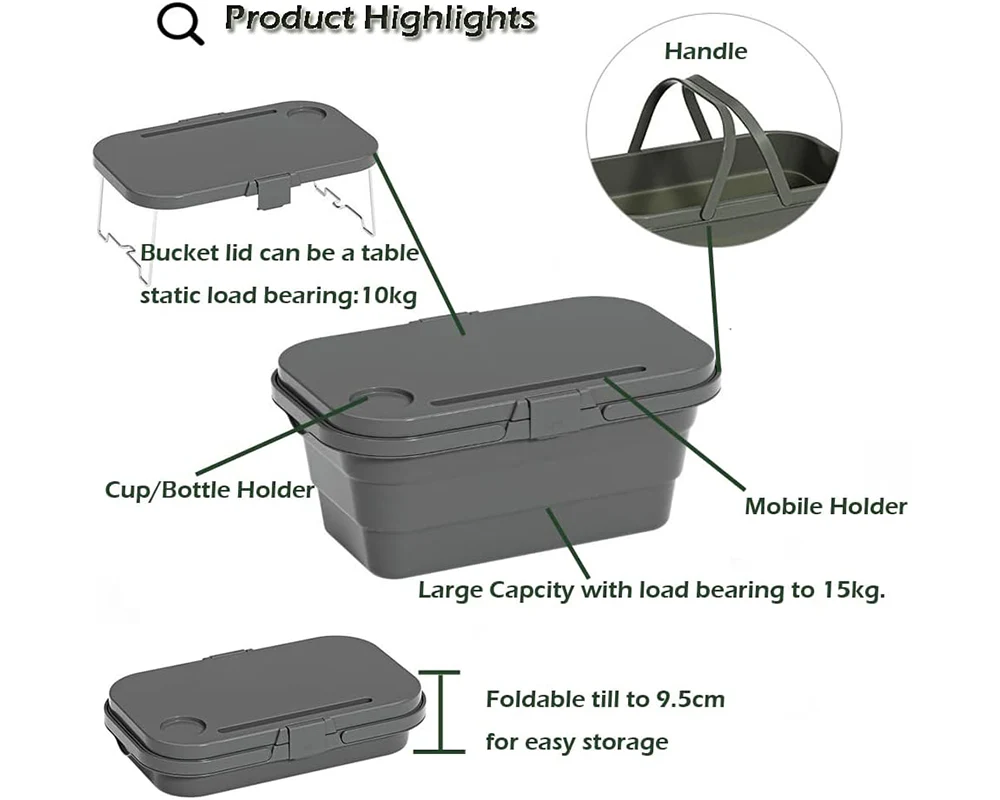 Collapsible Picnic Basket with Lid - Image 7