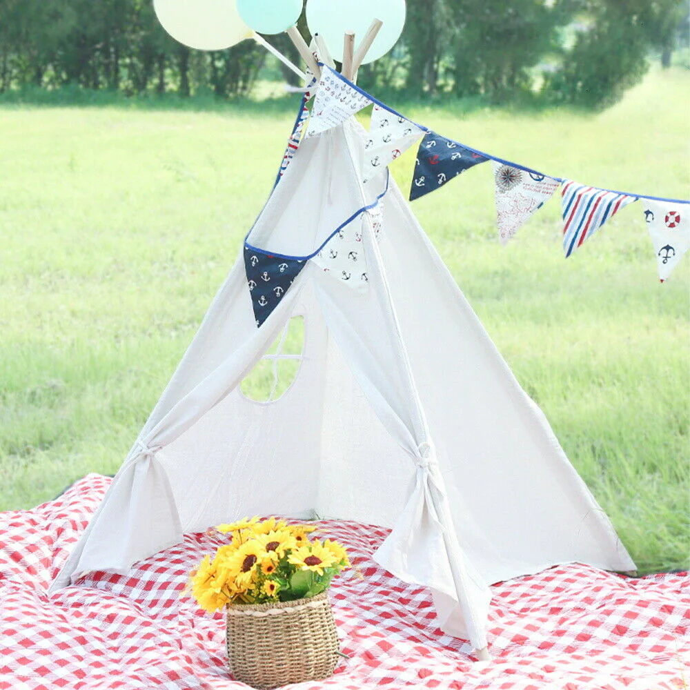 Kids Teepee Play Tent White - Image 2
