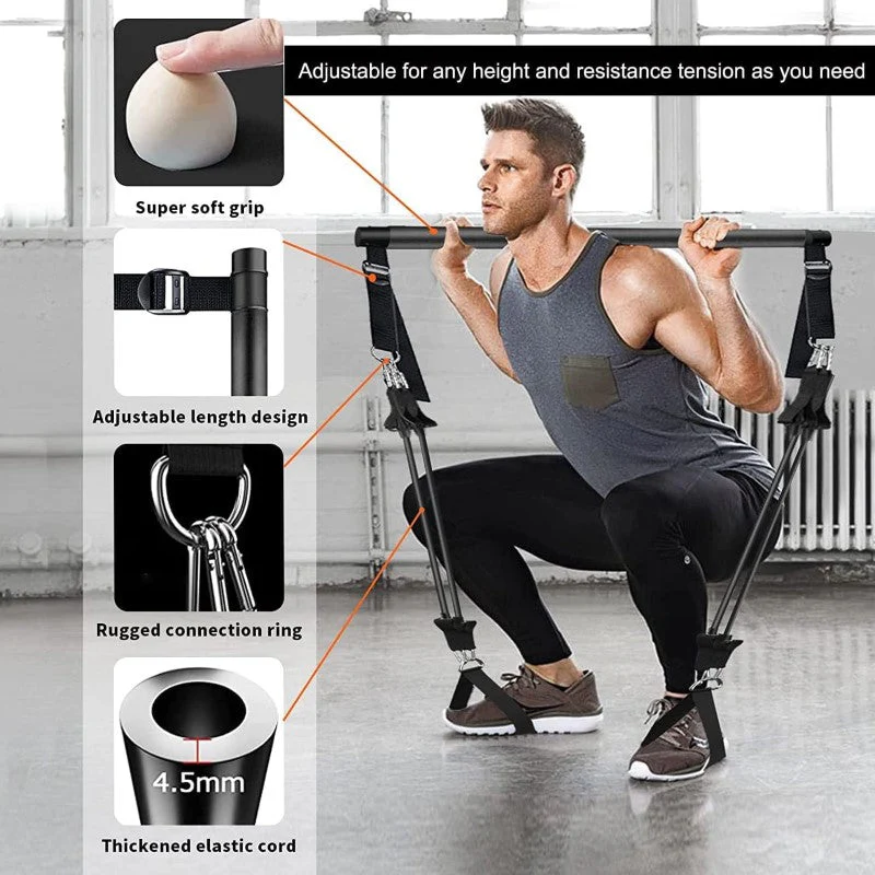 Pilates Stick Bar with Resistance Bands - Image 6