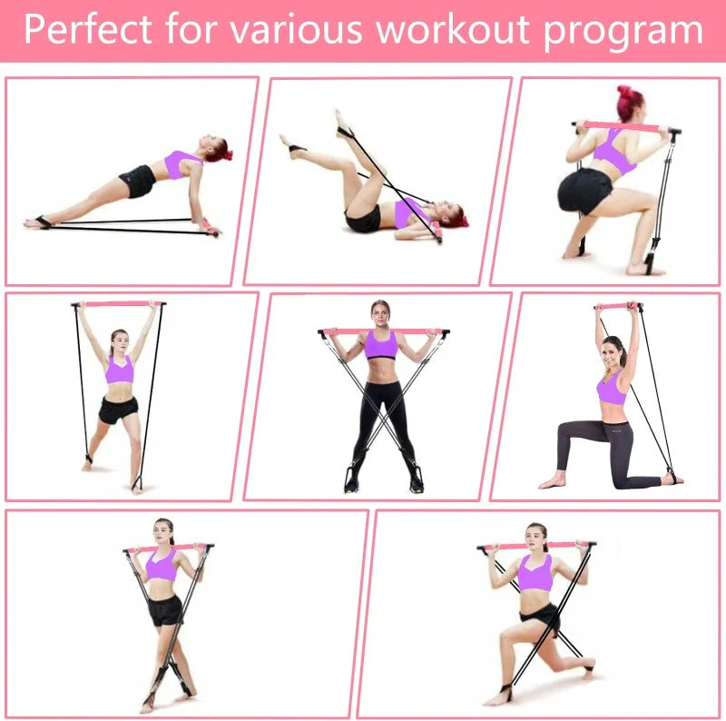 Pilates Stick Bar with Resistance Bands - Image 8