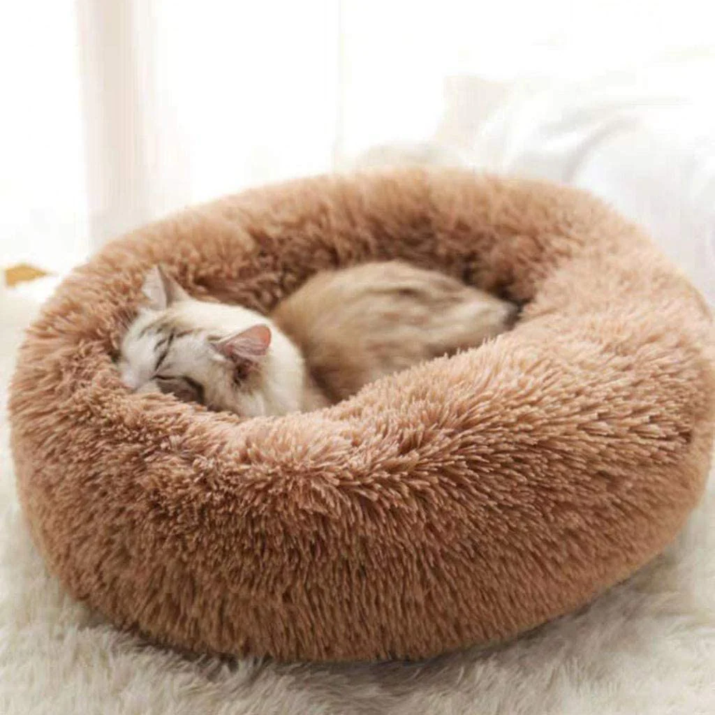 Plush Pet Bed Pet Sofa Pet Beds, Dog Round Cat Winter Warm Sleeping Bag Long Plush Soft Pet - Image 3