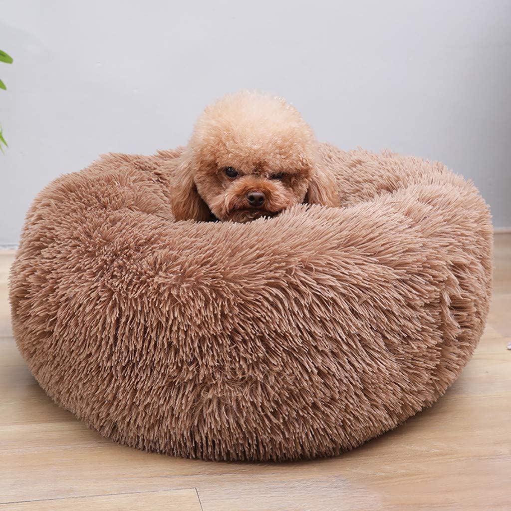 Plush Pet Bed Pet Sofa Pet Beds, Dog Round Cat Winter Warm Sleeping Bag Long Plush Soft Pet - Image 4