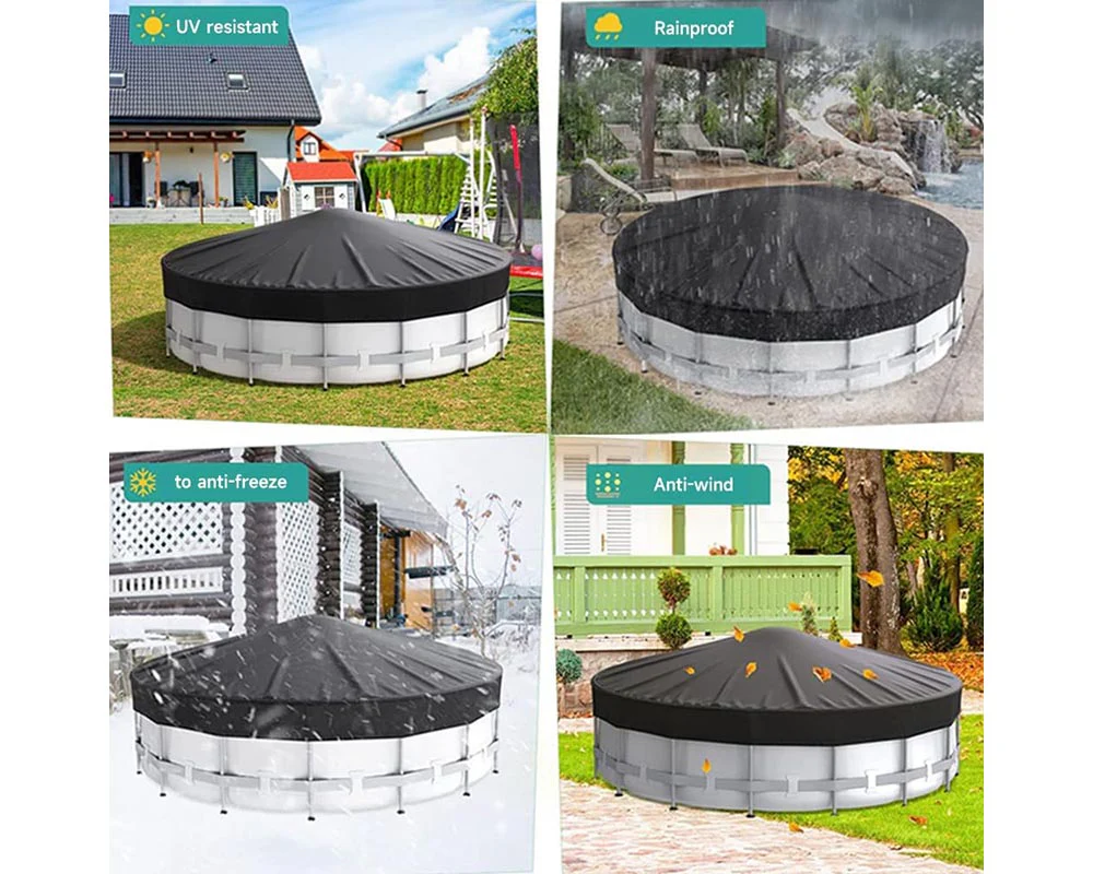 Foldable Round Sunscreen Dustproof Swimming Pool Cover - Image 7