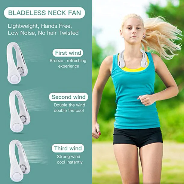 Hand Free Portable Neck Fan Bladeless Neck Fan USB Rechargeable Neck Fan - Image 4