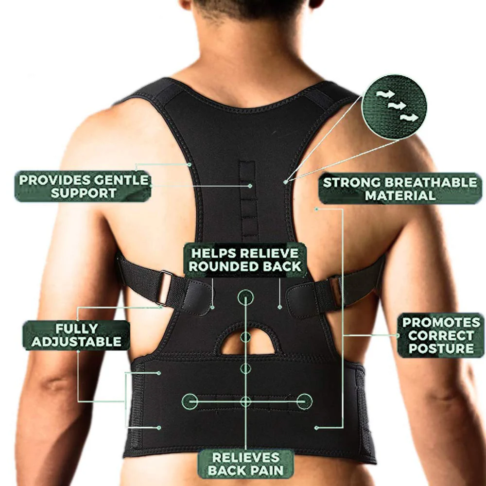 Posture Back Support Brace Belt Back Posture Corrector Lumbar Shoulder Support Brace Belt Men Women - Image 4