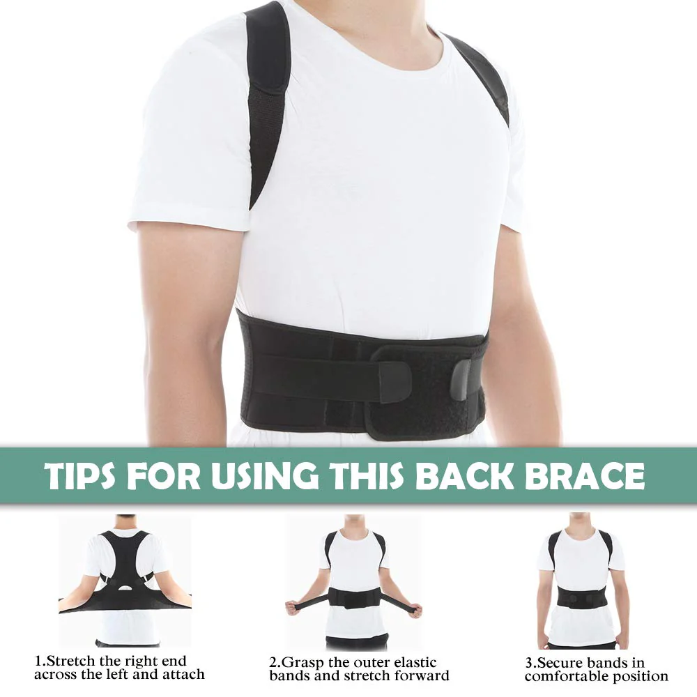 Posture Back Support Brace Belt Back Posture Corrector Lumbar Shoulder Support Brace Belt Men Women - Image 7