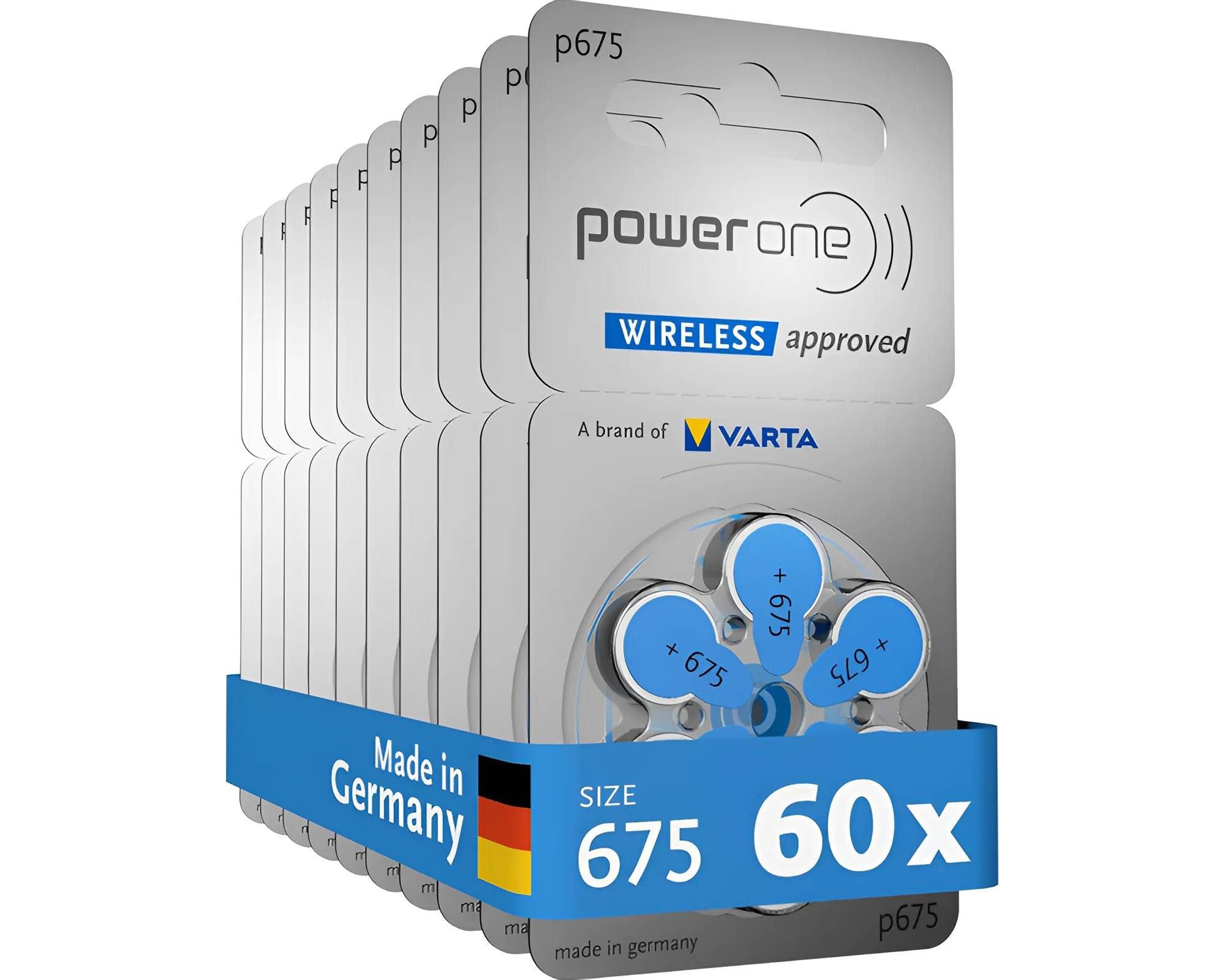 PowerOne P675 size 675 Hearing Aid Batteries 60 Pack - Image 2