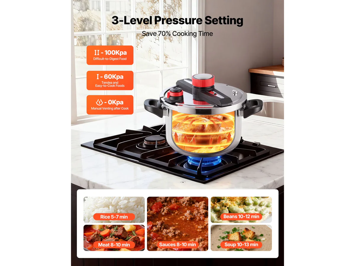 Pressure Cooker with Steaming Rack - Image 5
