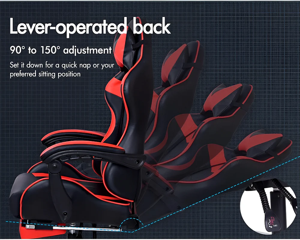 Ergonomic Gaming Chair with Footrest - Image 4