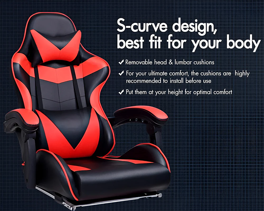Ergonomic Gaming Chair with Footrest - Image 6