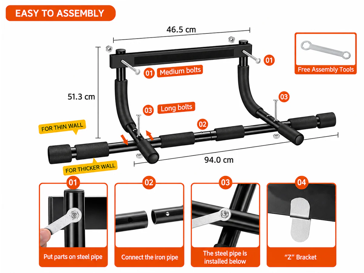 Chin Up Pull Up Bar Upper Body Workout Bar - Image 4
