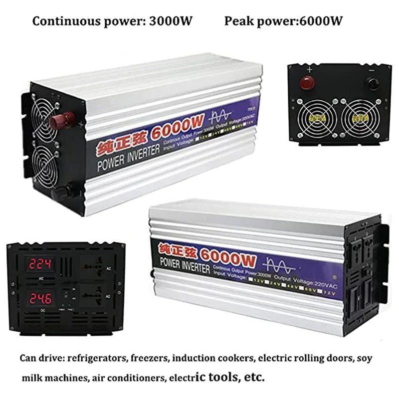 6000W Pure Sine Wave Inverter – DC 12V to AC 230V Power Converter - Image 5
