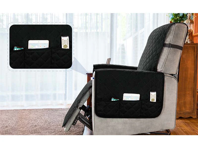 Recliner Chair Cover Sofa Slipcover Couch Protector with Non Slip Strap - Image 5