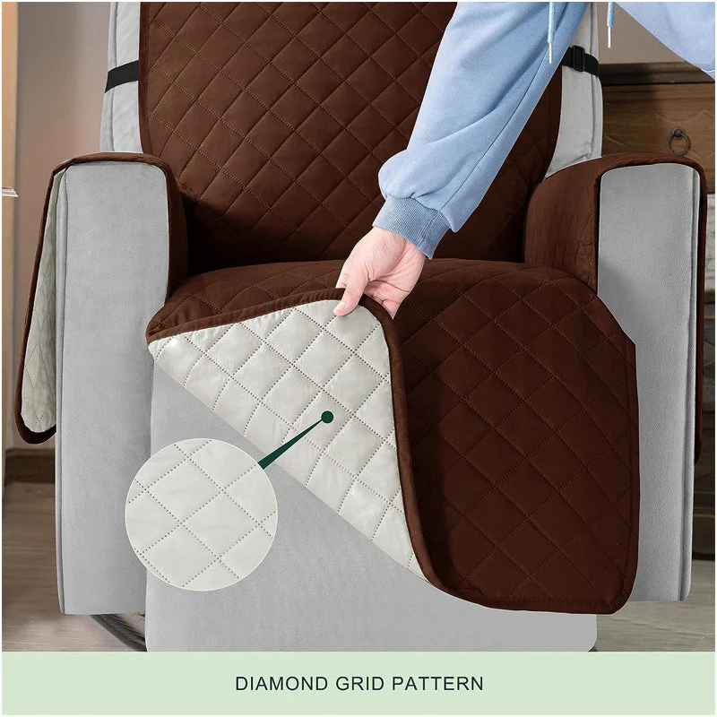Recliner Chair Cover Sofa Slipcover Couch Protector with Non Slip Strap - Image 2