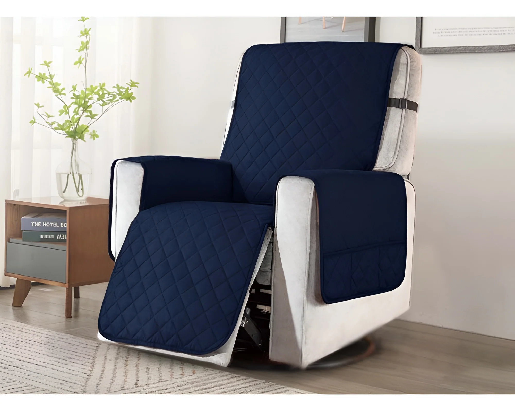 Recliner Chair Cover Sofa Slipcover Couch Protector with Non Slip Strap - Image 3