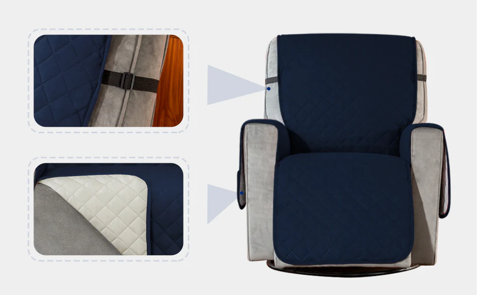 Recliner Chair Cover Sofa Slipcover Couch Protector with Non Slip Strap - Image 6