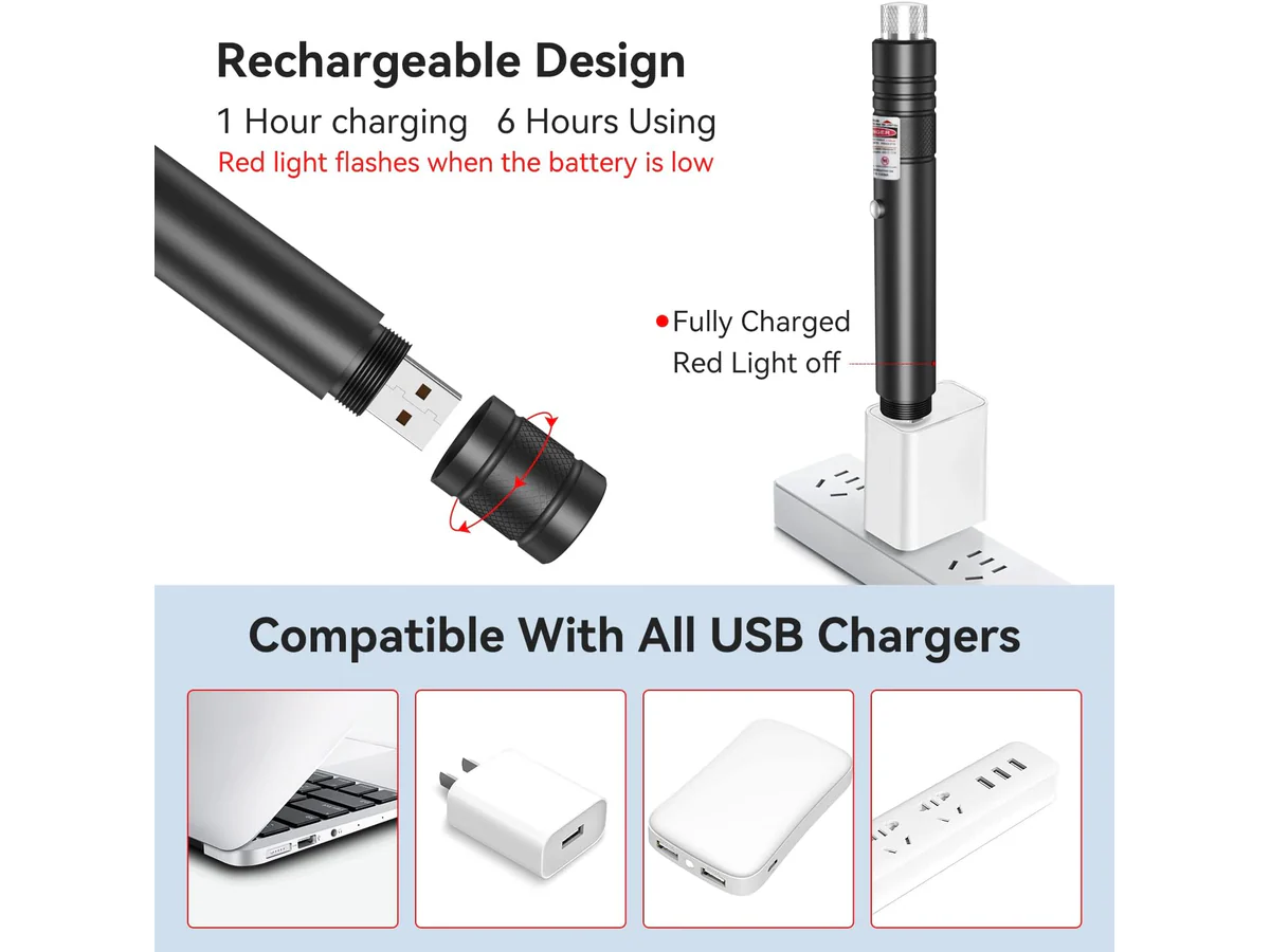 Rechargeable Red Laser Pointer Pen - Image 4