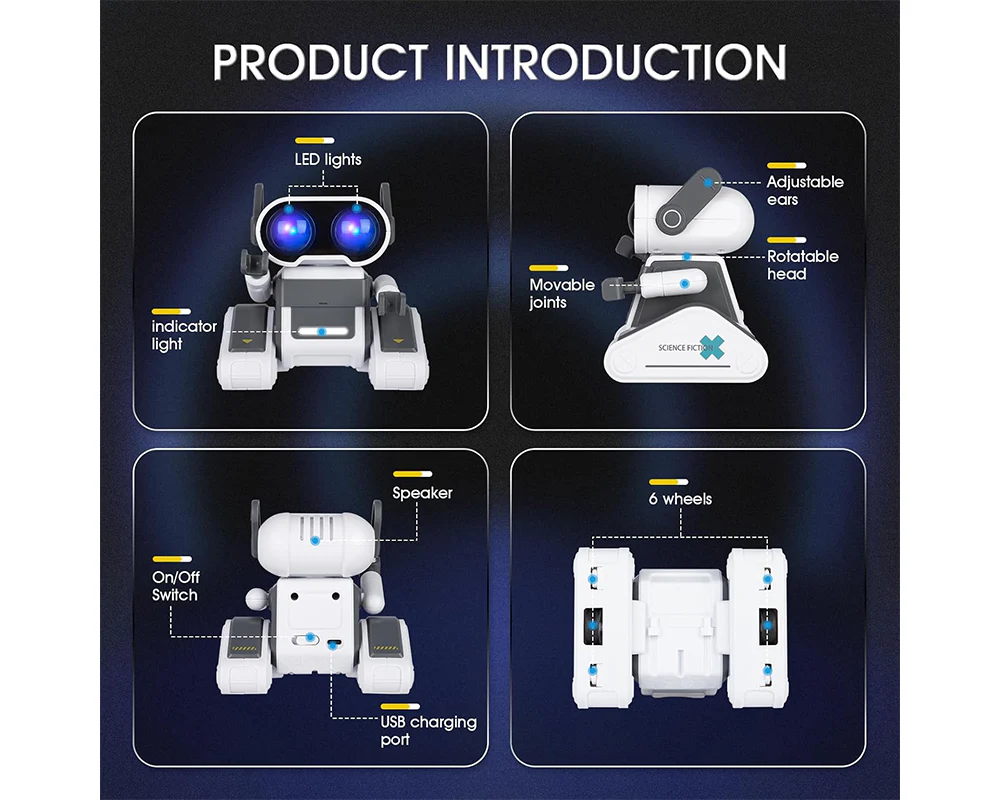 Rechargeable Remote Control Robot Toy with Touch - Image 4