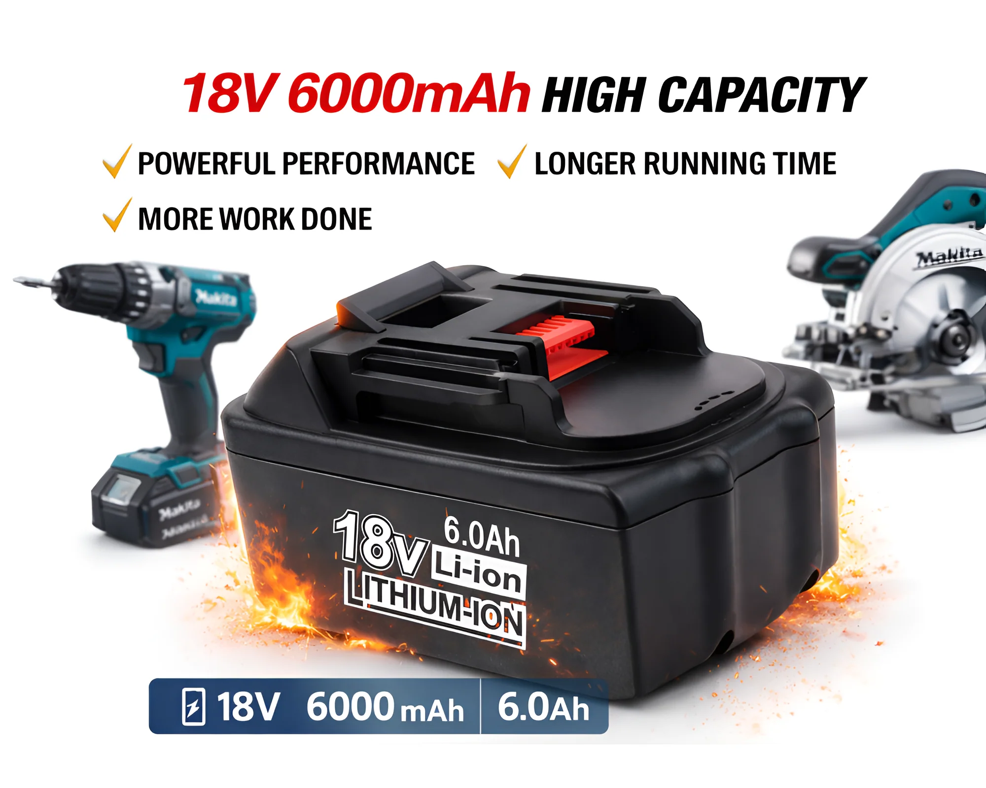 Makita 18V Battery 6AH Replacement Makita Battery - Image 8