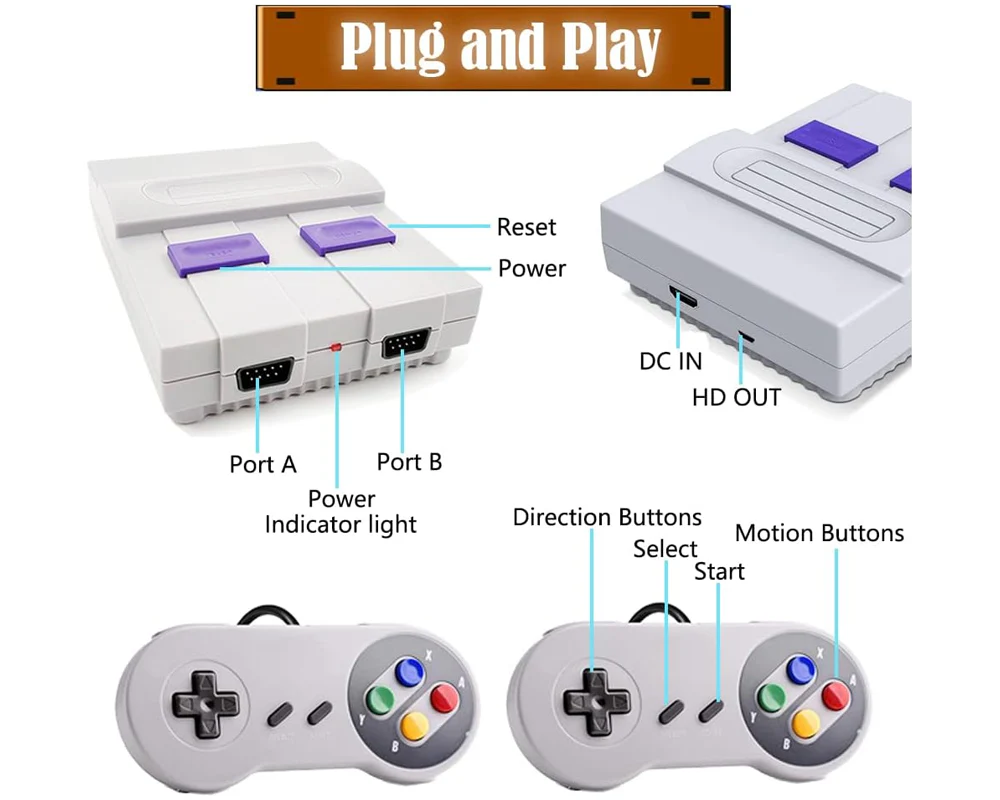 821-in-1 Retro Classic Game Console – Super Classic Mini HDMI Video Game System - Image 5