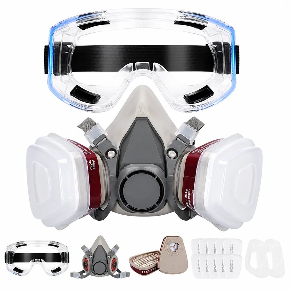Respirator Mask With Safety Glasses