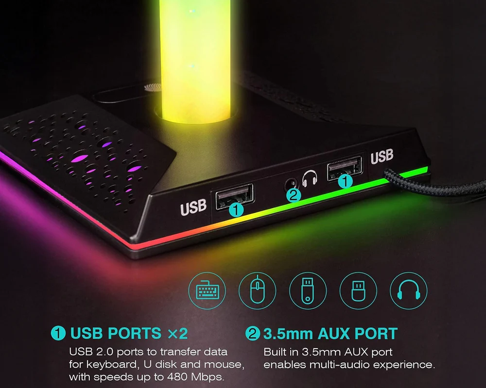 RGB Gaming Headphone Stand - Image 4