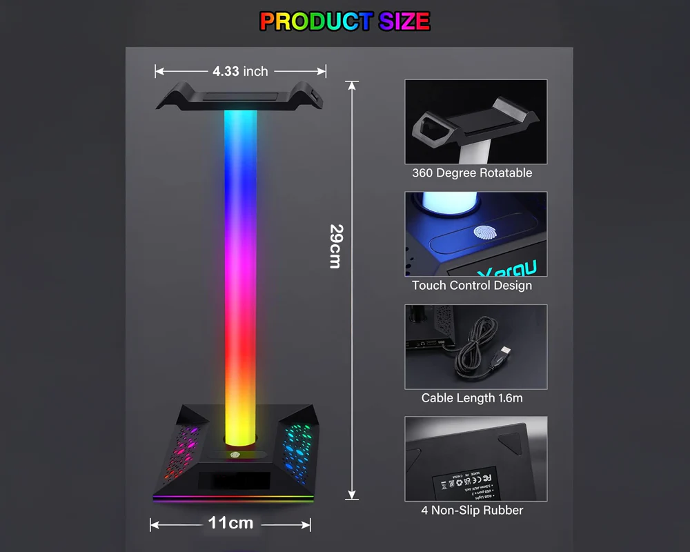 RGB Gaming Headphone Stand - Image 5