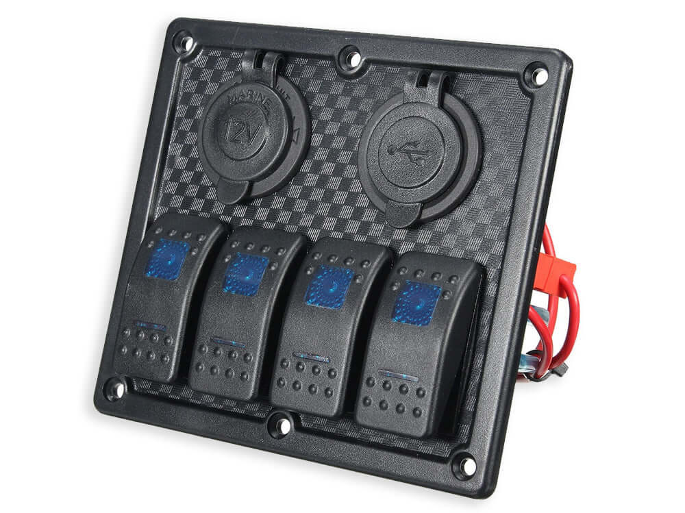4 Gang Marine Boat Rocker Switch Panel - Image 3