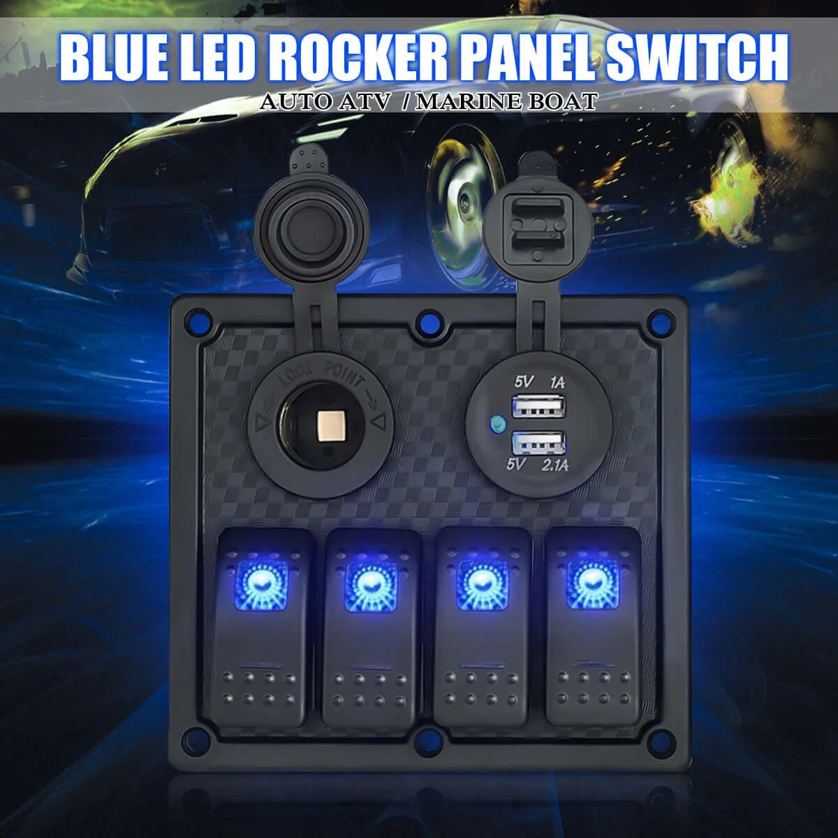 4 Gang Marine Boat Rocker Switch Panel - Image 4