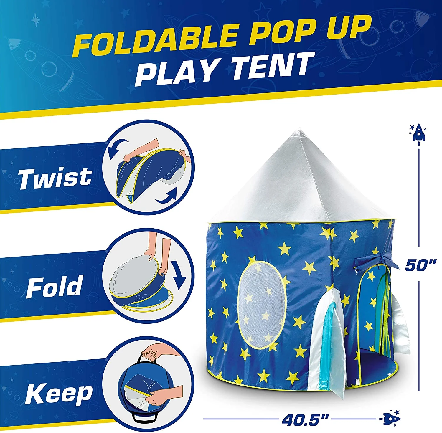 Portable Kids Play Tent with storage bag - Image 3