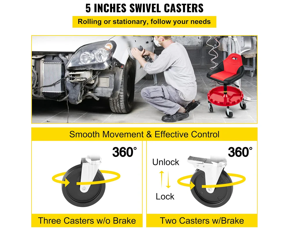 Rolling Workshop Seat With Adjustable Height - Image 7