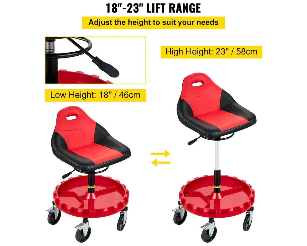 Rolling Workshop Seat With Adjustable Height - Image 9