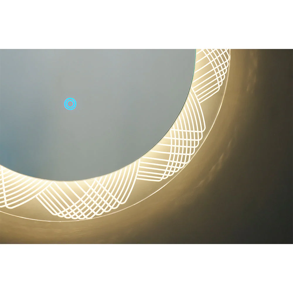 Round Bathroom Mirror with Touch Sensor Adjustable Lighting - Image 7