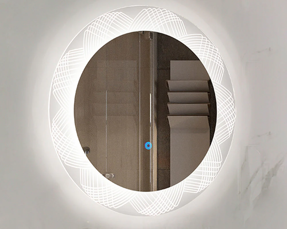 Round Bathroom Mirror with Touch Sensor Adjustable Lighting - Image 8