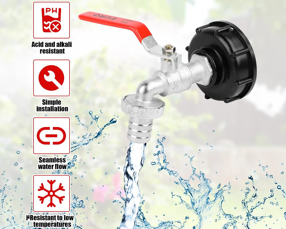 IBC Tank Adapter Alloy Tap / Garden Water Tank Dispenser Tap & Bonus Thread Tape - Image 3