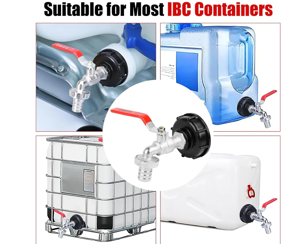 IBC Tank Adapter Alloy Tap / Garden Water Tank Dispenser Tap & Bonus Thread Tape - Image 5