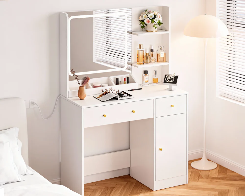 Dressing Table 120CM Dressing Table with Mirror LED Lights - Image 2