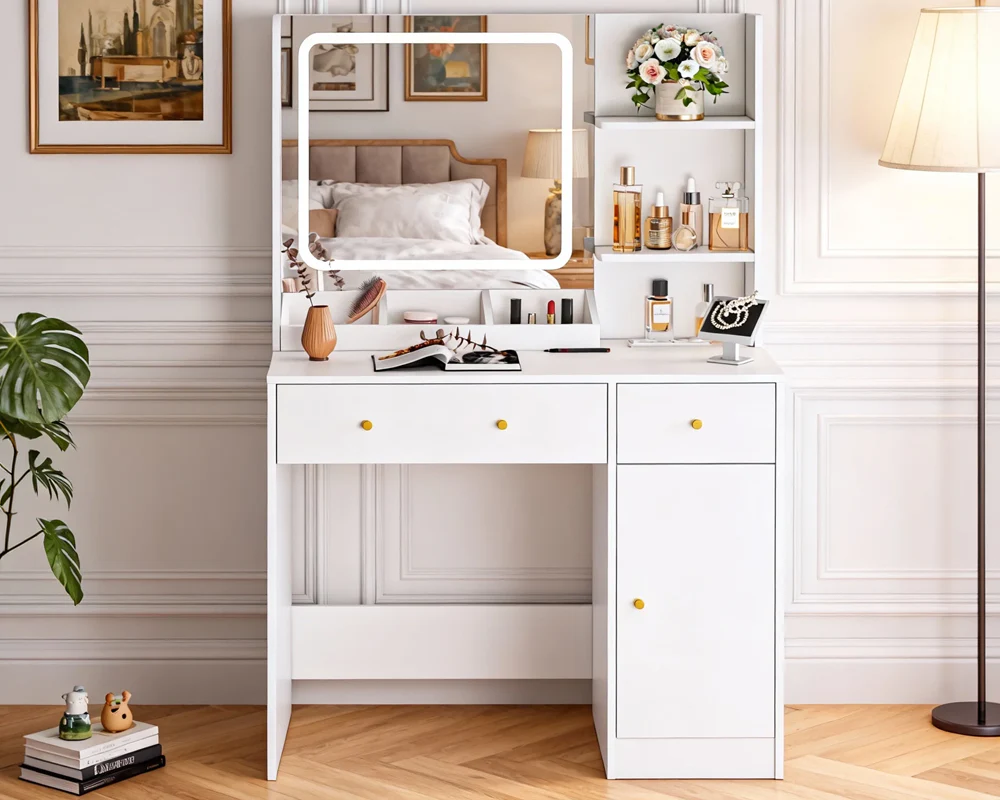 Dressing Table 120CM Dressing Table with Mirror LED Lights - Image 3