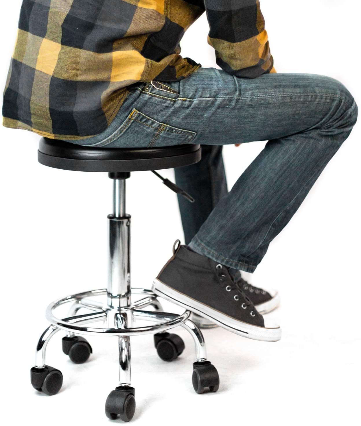 Salon Stool Adjustable Rolling Spa Stool - Image 2