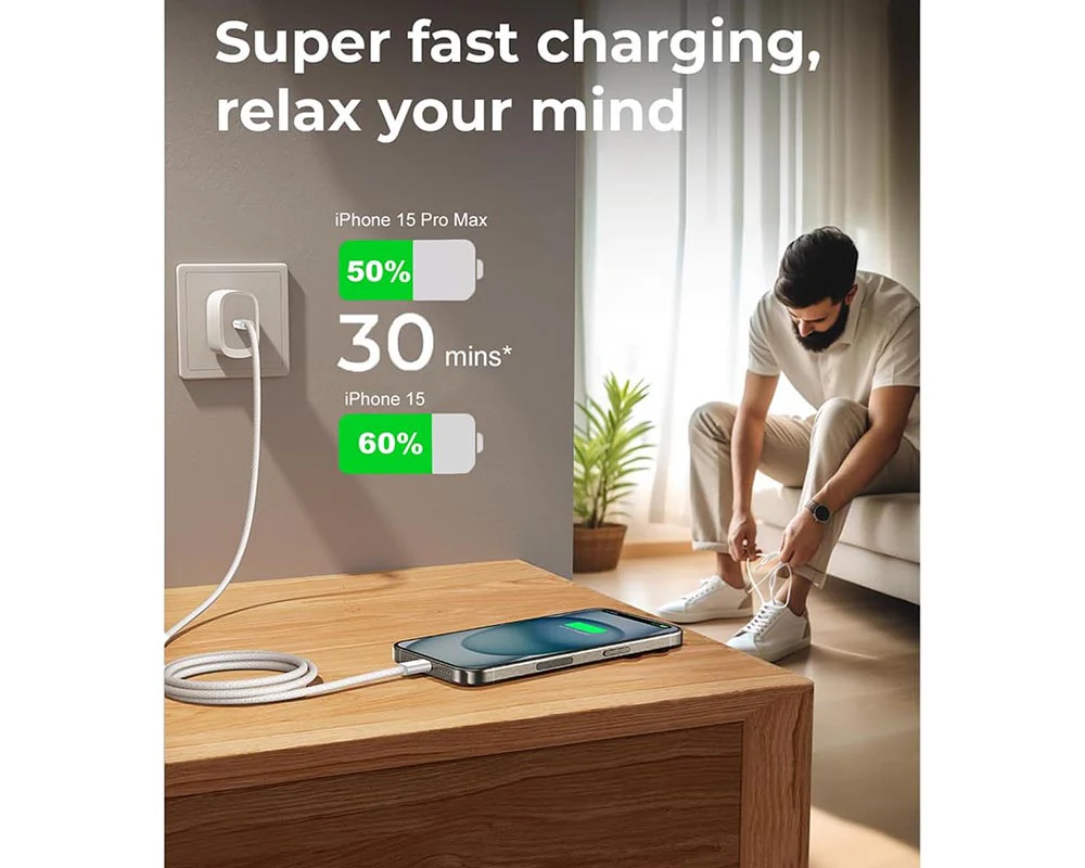 Samsung Wall Charger 20W – Super Fast USB-C Charger with 2m Cable - Image 5