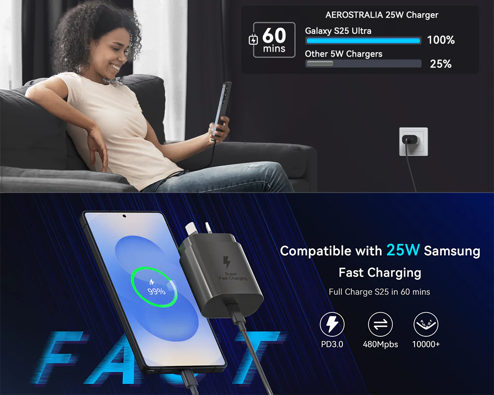 Samsung 25W Fast Charger With Type C Cable Replacement - Image 9