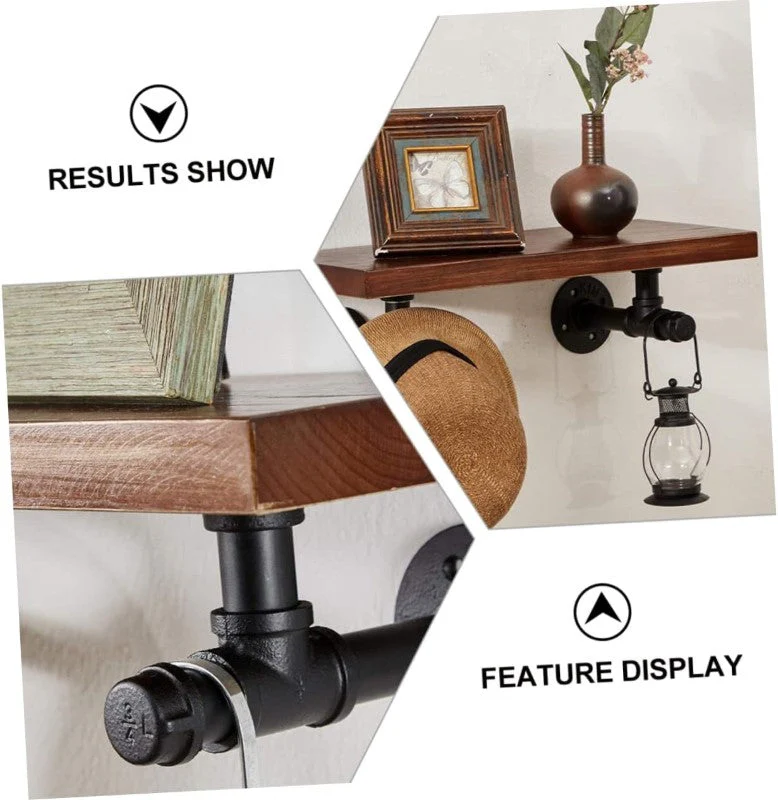 Set of 2 Industrial Iron Pipe Shelving Brackets - Image 6