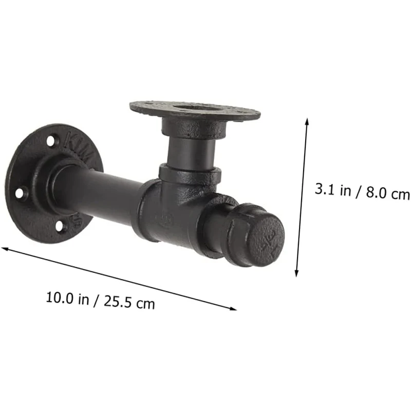 Set of 2 Industrial Iron Pipe Shelving Brackets - Image 7
